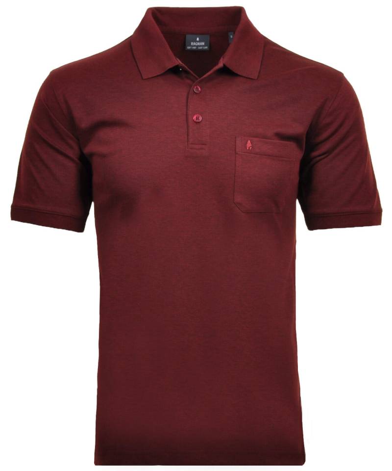 RAGMAN - Softknit-Polo mit Brusttasche, kurzarm rot - Gr. - XXL von RAGMAN