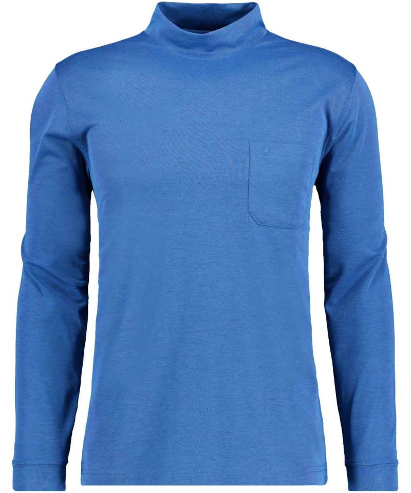 RAGMAN - Softknit-Shirt langarm mit Stehkragen blau-melange - Gr. - M von RAGMAN