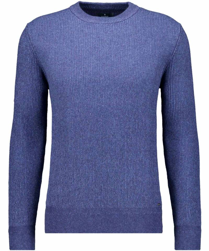 RAGMAN - Strick-Pullover Rundhals Bicolour, Baumwolle/Kaschmir marine - Gr. - L von RAGMAN