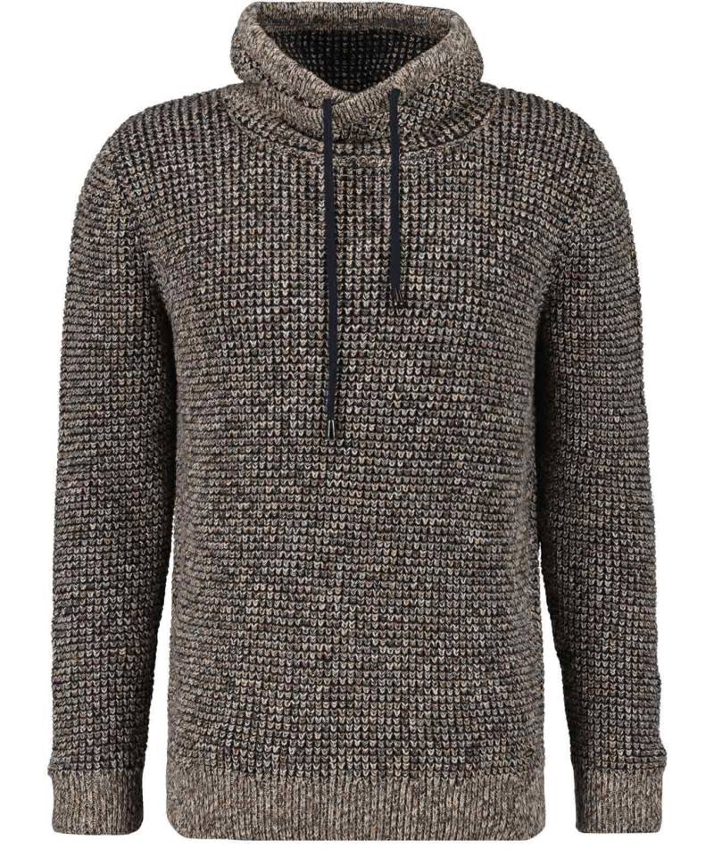 RAGMAN - Strick-Pullover mit Maseltov-Kragen taupe-grau mouliniert - Gr. - XL von RAGMAN