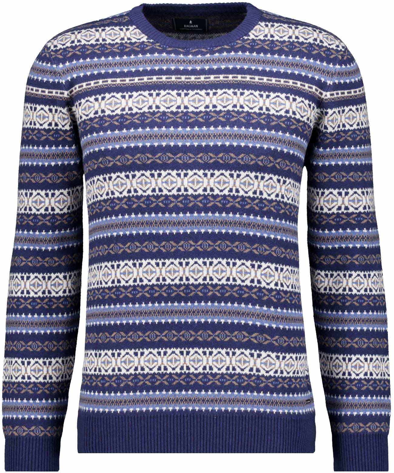 RAGMAN - Strickpullover Jacquard marine - Gr. - 3XL von RAGMAN