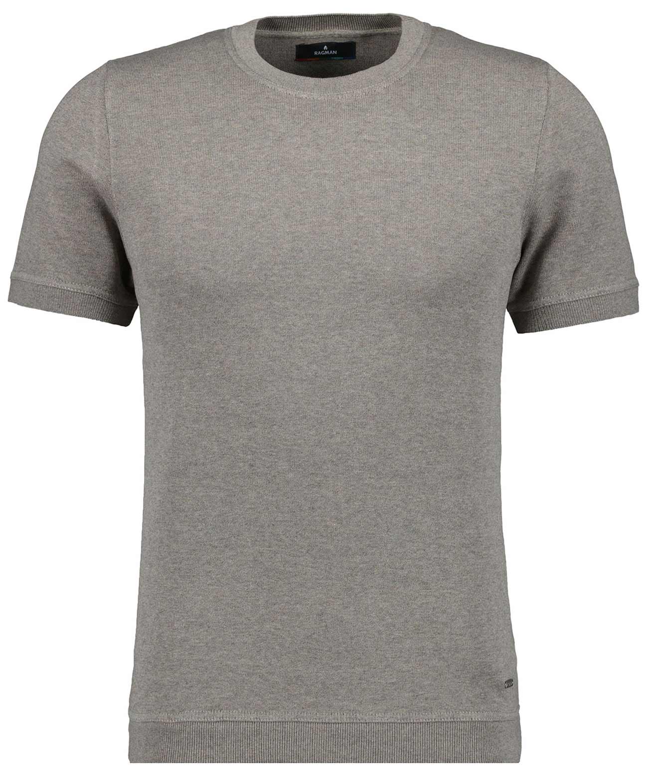 RAGMAN - Strickpullover Kurzarm, Rundhals walnuss - Gr. - S von RAGMAN