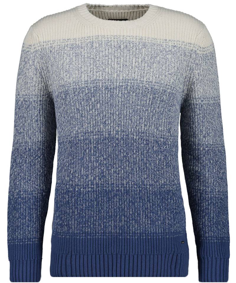 RAGMAN - Strickpullover Rundhals, gestreift blaugrau - Gr. - XXL von RAGMAN