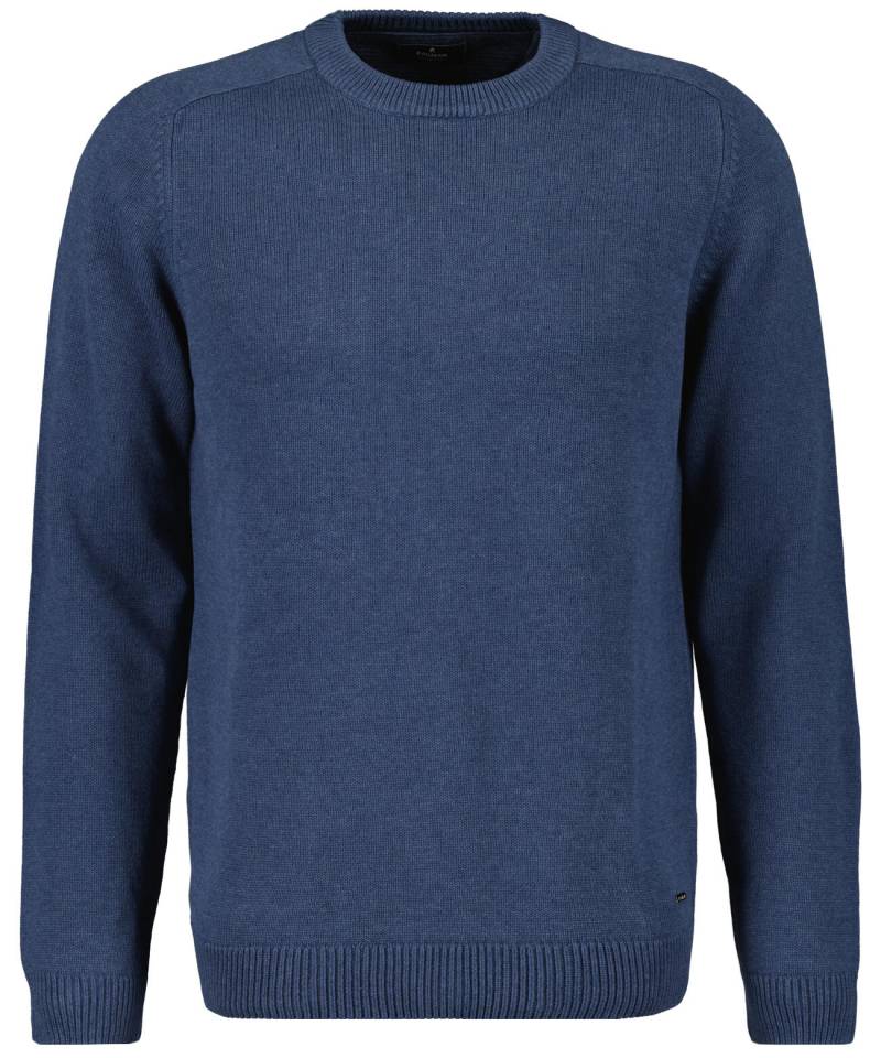 RAGMAN - Strickpullover Rundhals blau-melange - Gr. - M von RAGMAN