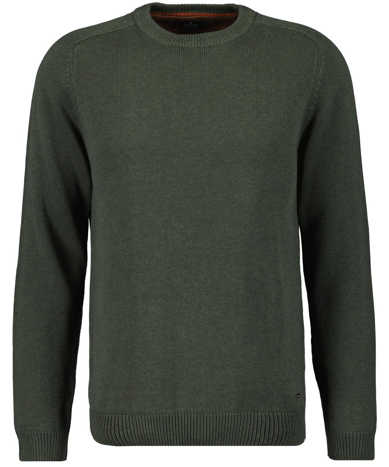 RAGMAN - Strickpullover Rundhals khaki - Gr. - XXL von RAGMAN