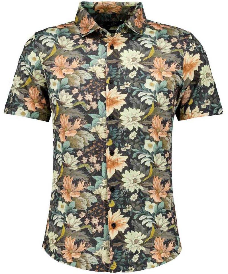 RAGMAN Strickpullover Shirt Button through print von RAGMAN