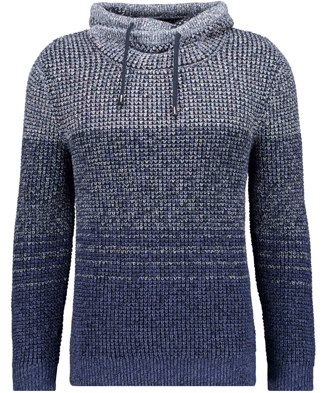 RAGMAN - Strickpullover Tweed, gestreift blau-melange - Gr. - XXL von RAGMAN