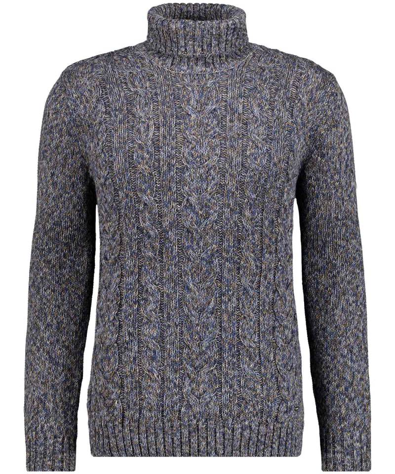 RAGMAN - Strickpullover mit Rollkragen und Zopfmuster blau - Gr. - M von RAGMAN