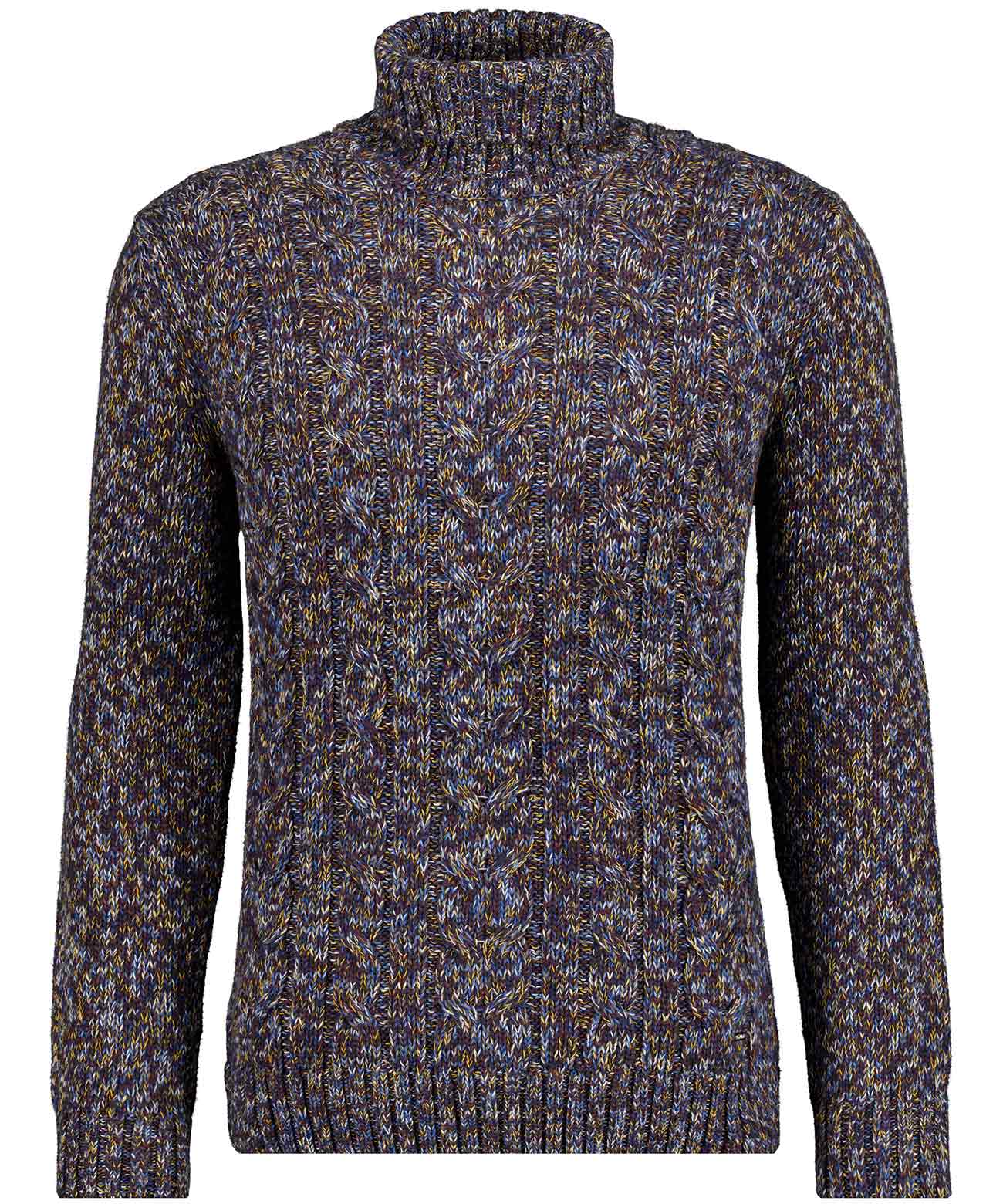 RAGMAN - Strickpullover mit Rollkragen und Zopfmuster bunt - Gr. - XXL von RAGMAN