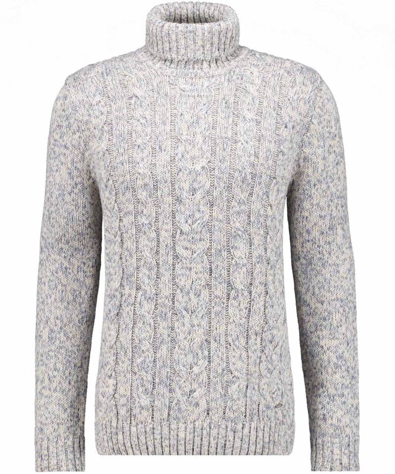 RAGMAN - Strickpullover mit Rollkragen und Zopfmuster grau-melange - Gr. - 3XL von RAGMAN