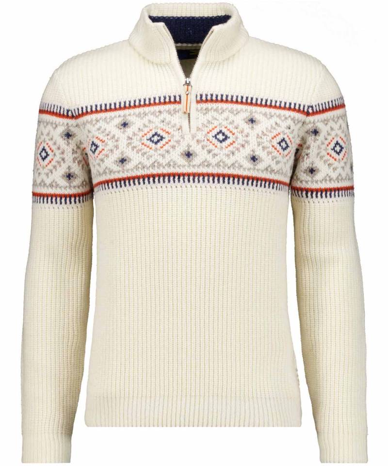 RAGMAN - Strickpullover mit Stehkragen, Jacquard ecru - Gr. - XXL von RAGMAN