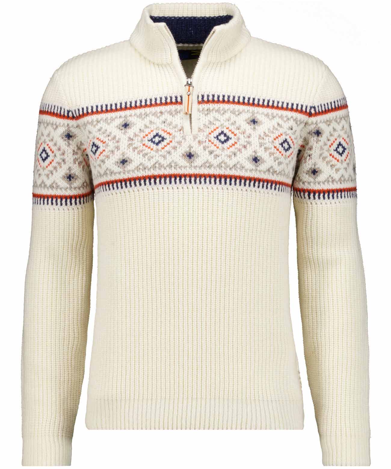 RAGMAN - Strickpullover mit Stehkragen, Jacquard ecru - Gr. - XXL von RAGMAN