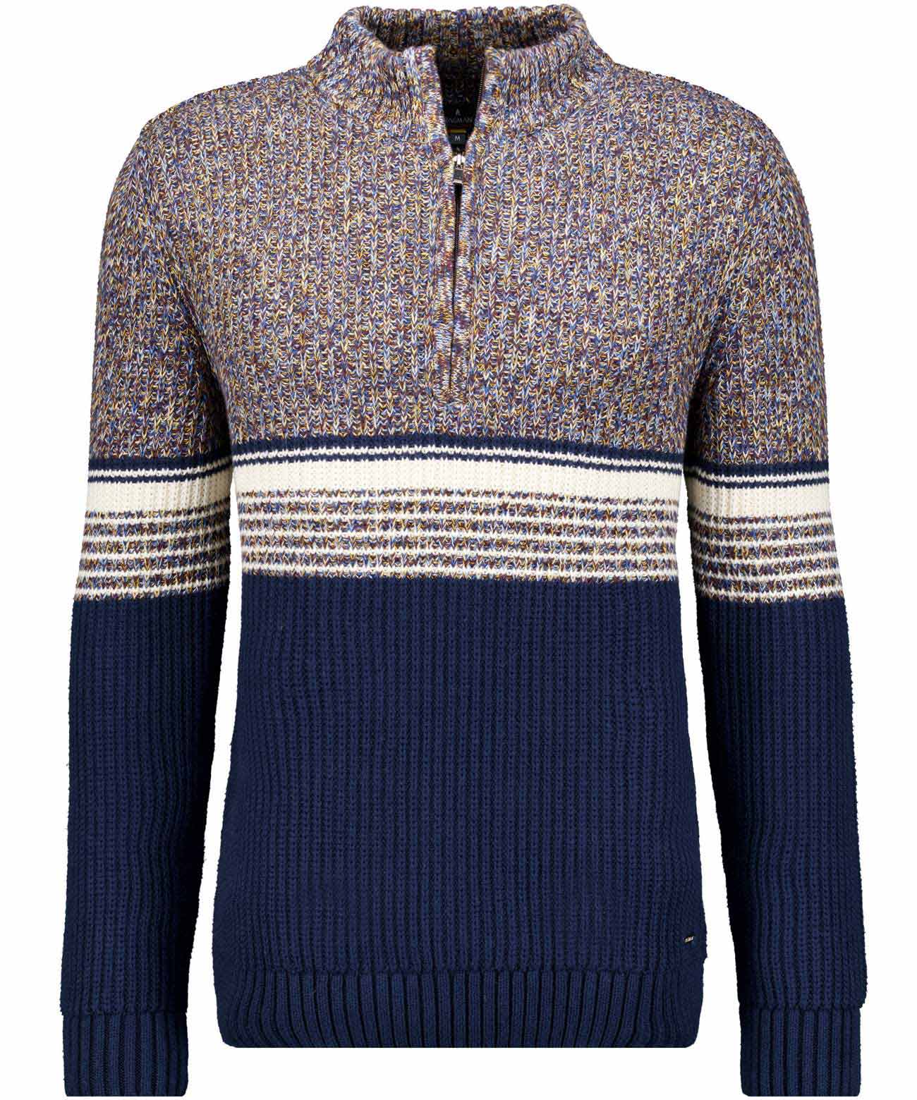 RAGMAN - Strickpullover mit Stehkragen, Mouliné bunt - Gr. - L von RAGMAN