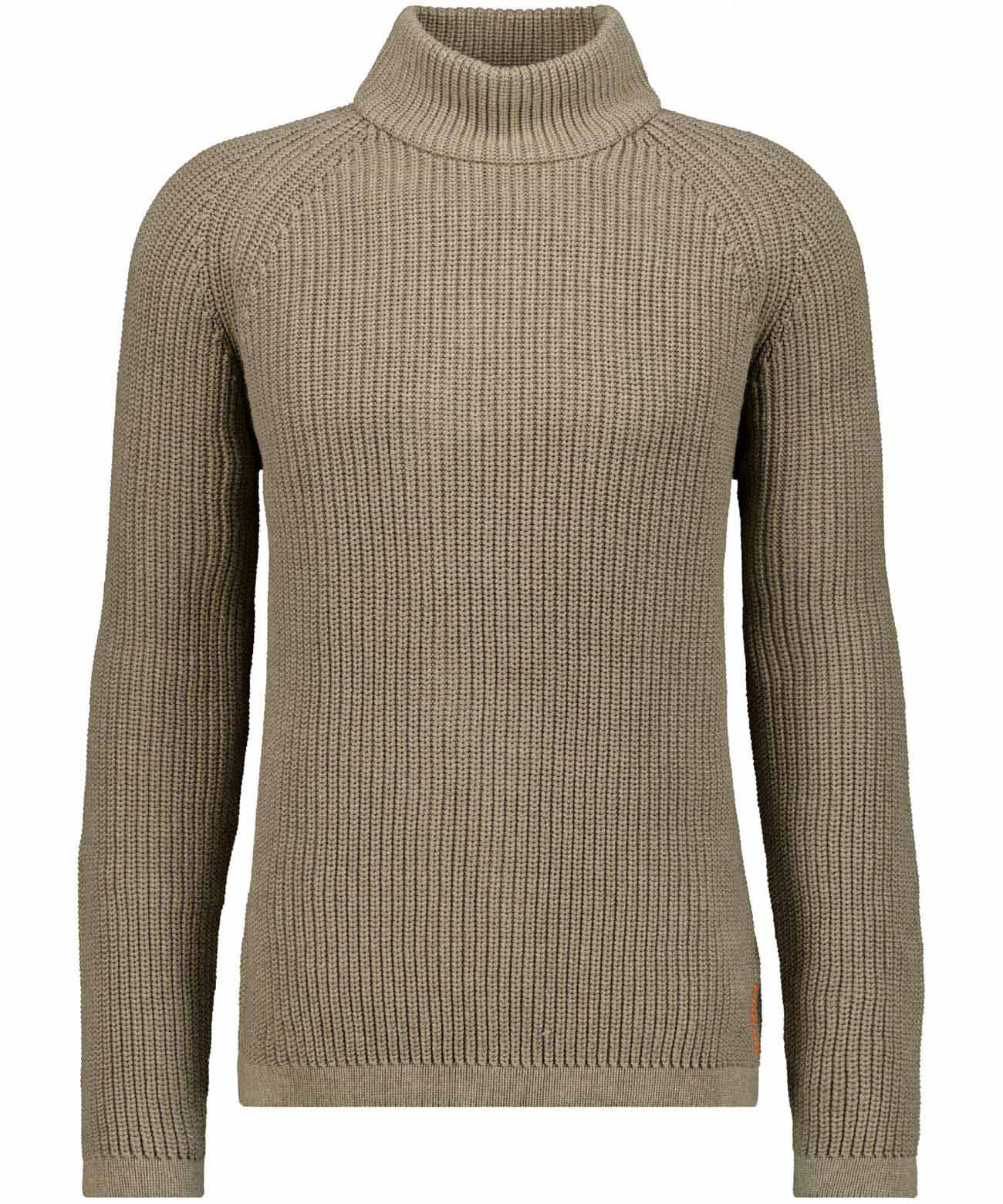 RAGMAN - Strickpullover mit Stehkragen leinen - Gr. - L von RAGMAN