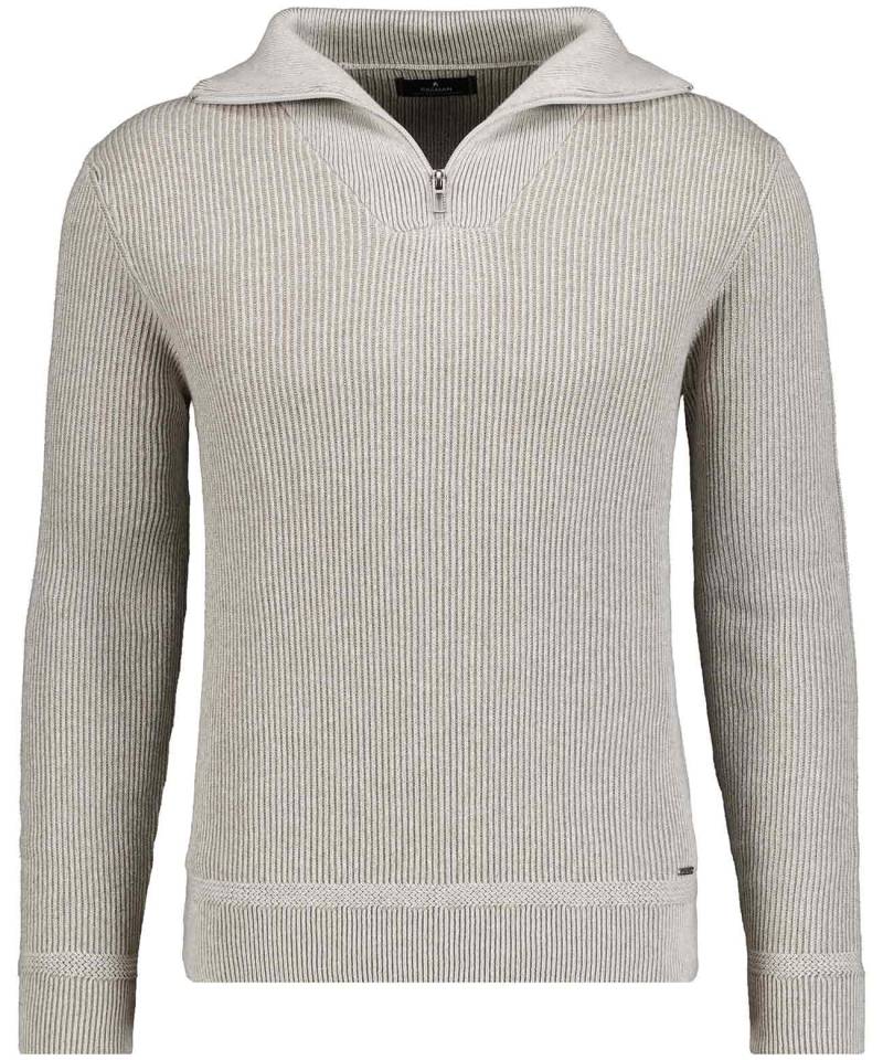 RAGMAN - Strickpullover mit Troyer-Kragen, bicolour taupe - Gr. - S von RAGMAN
