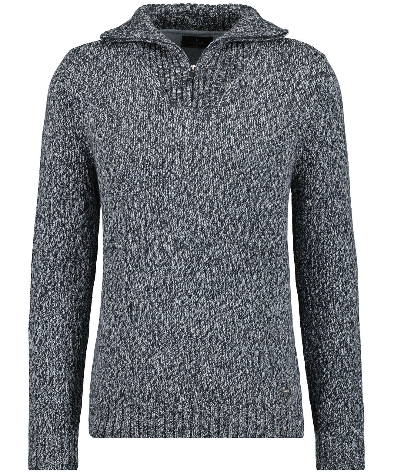 RAGMAN - Strickpullover mit Troyer-Kragen asphalt - Gr. - XL von RAGMAN