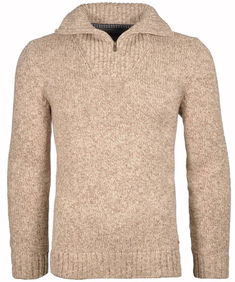 RAGMAN - Strickpullover mit Troyer-Kragen beige-mouliniert - Gr. - L von RAGMAN