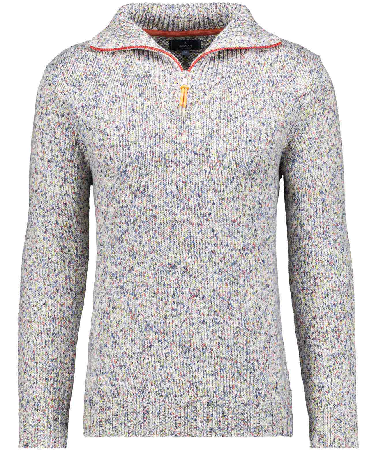 RAGMAN - Strickpullover mit Troyer-Kragen gemustert - Gr. - 3XL von RAGMAN