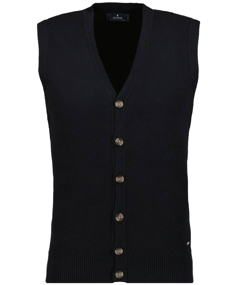 RAGMAN - Strickweste schwarz - Gr. - L von RAGMAN