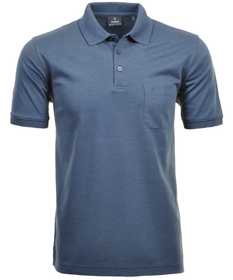 RAGMAN T-Shirt Basic Polo button soft knit von RAGMAN
