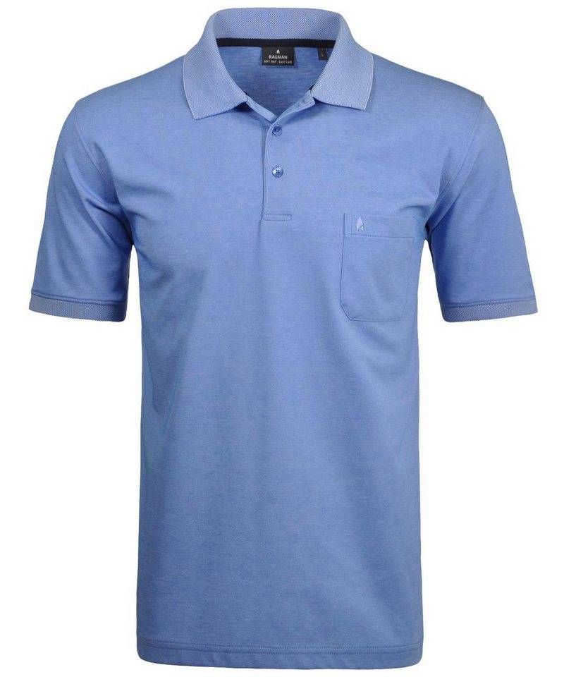 RAGMAN T-Shirt Basic Polo button soft knit von RAGMAN