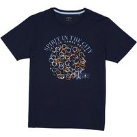RAGMAN Herren T-Shirt blau Baumwolle von RAGMAN