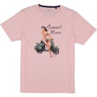 RAGMAN Herren T-Shirt rosa Baumwolle von RAGMAN