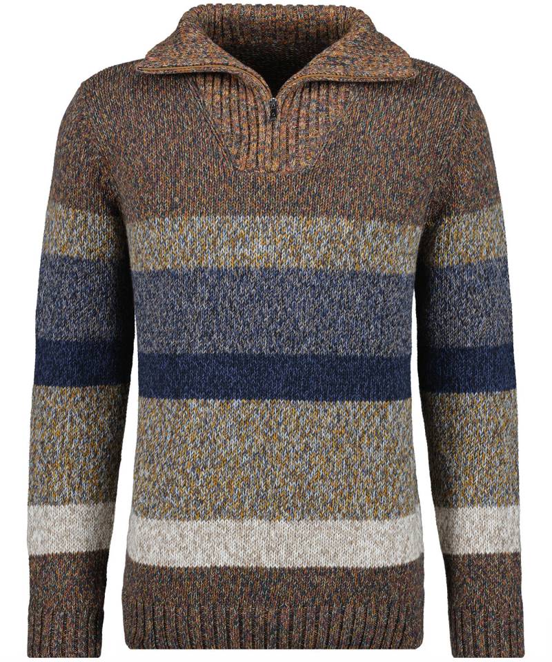 RAGMAN - Troyer Strickpullover gestreift grün-beige - Gr. - XL von RAGMAN