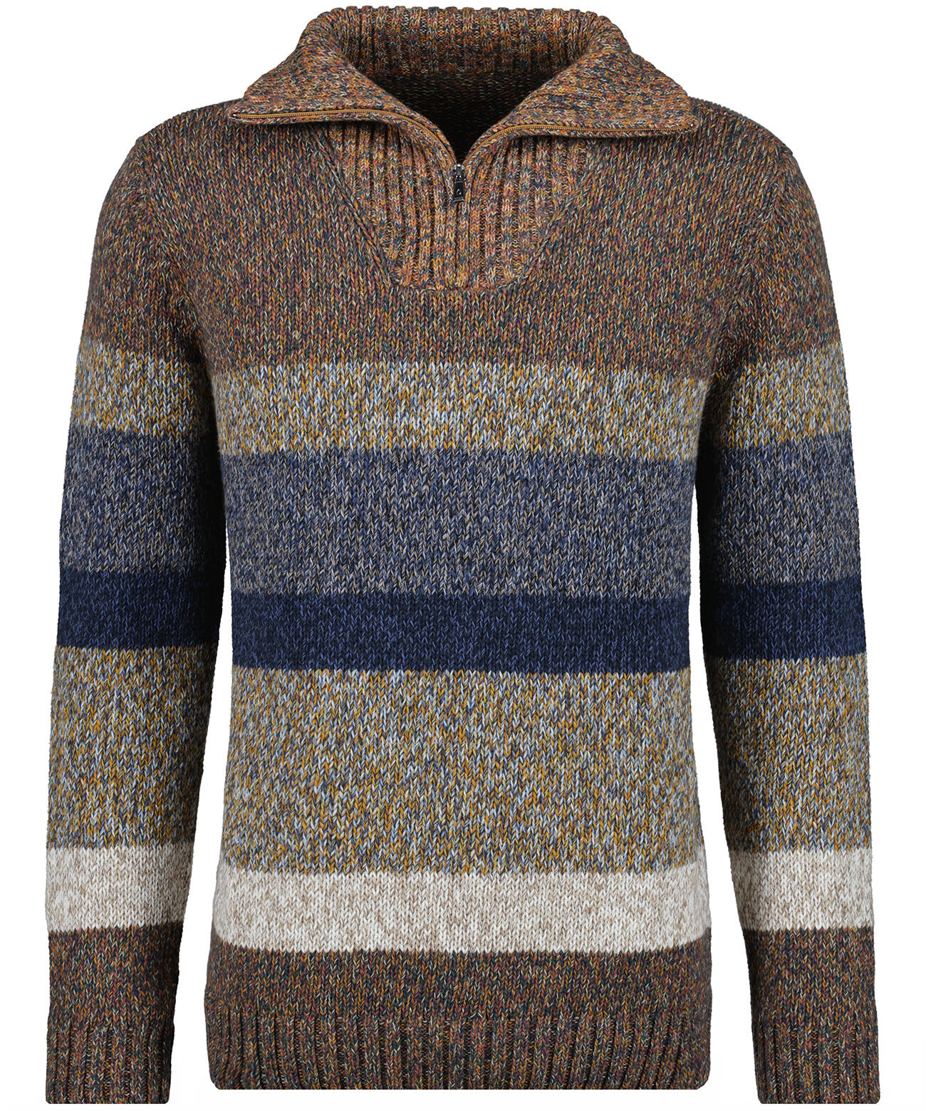 RAGMAN - Troyer Strickpullover gestreift grün-beige - Gr. - XXL von RAGMAN