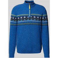 RAGMAN Wollpullover mit gerippten Abschlüssen in Royal, Größe S von RAGMAN