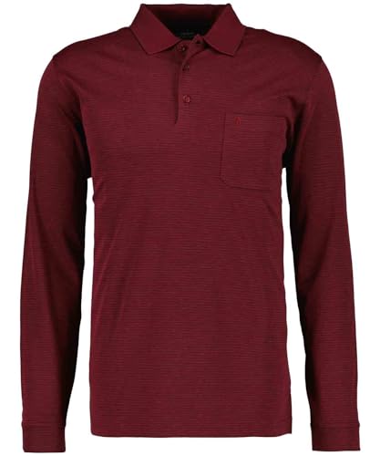 Ragman Herren Softknit-Polo Fineliner, Langarm,3XL,Rot von RAGMAN