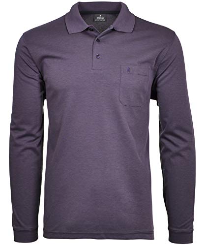 Ragman Herren Softknit-Polo Langarm 6XL Lila von RAGMAN