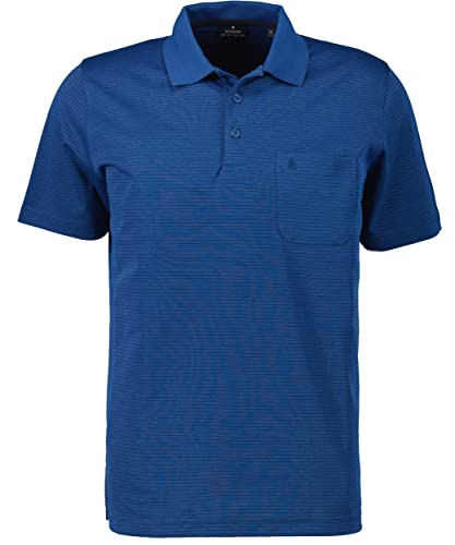 Ragman Herren Softknit-Polo fein gestreift 3XL, Blau-Melange-765 von RAGMAN