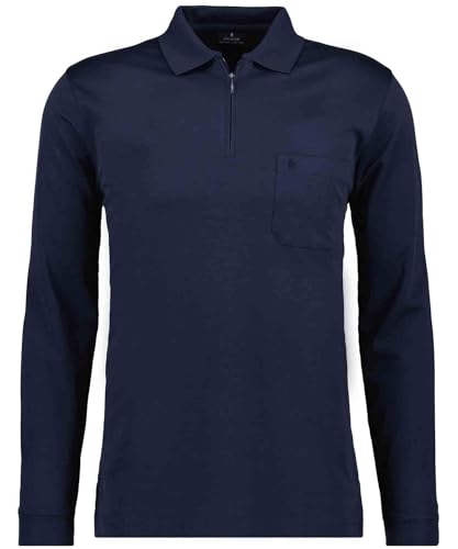 Ragman Herren Softknit-Poloshirt Langarm mit Zip 3XL Marine von RAGMAN