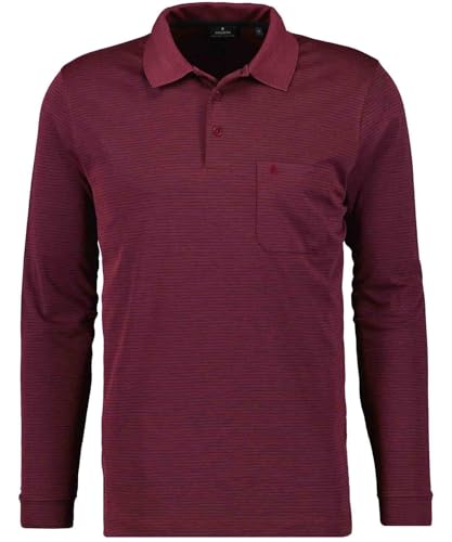 RAGMAN Herren Softknit-Poloshirt Langarm mit Zip Beere-620, XXL von RAGMAN