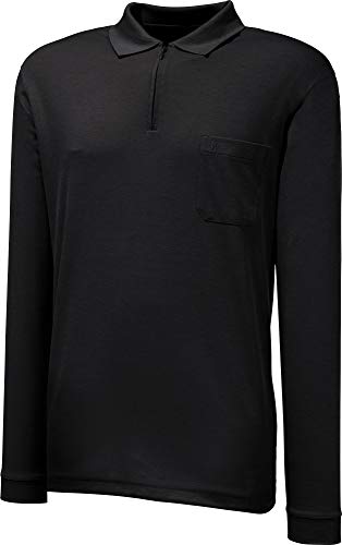 Ragman Herren Softknit-Poloshirt Langarm mit Zip XXL Schwarz von RAGMAN