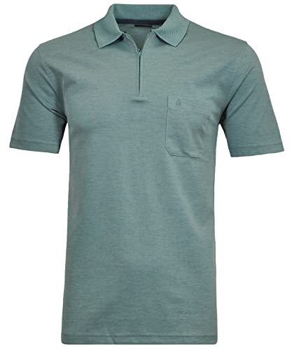 Ragman Herren Softknit-Poloshirt mit Zip XL, Salbei-344 von RAGMAN