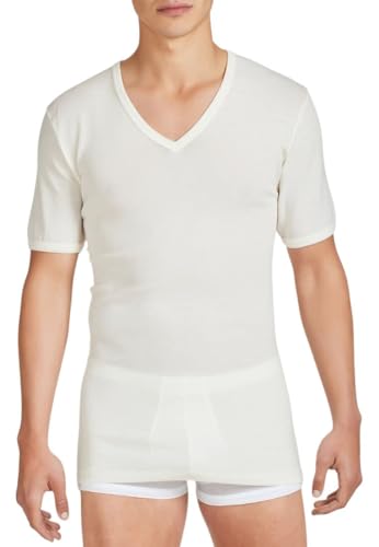 Ragno 60038 T-Shirt V-Ausschnitt 100% Merinowolle, Weiß, 50 von RAGNO