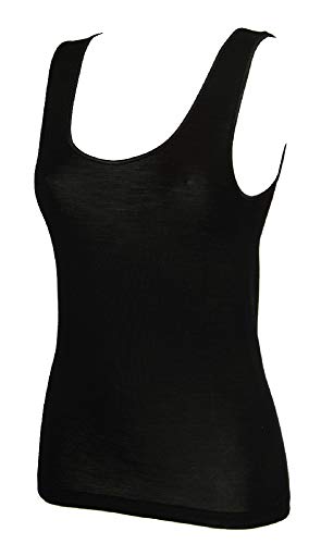 RAGNO Camisole Frau Unterhemd breite Schulter 85% Merinowolle und 15% Seide Artikel 074022, 020 Nero, XS von RAGNO