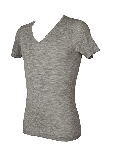RAGNO Herren Unterhemd T-Shirt V-Ausschnitt Kurzarm Wonderwool Artikel 602318 100% Merino Wolle, 464M Vapore Melange, XXL von RAGNO