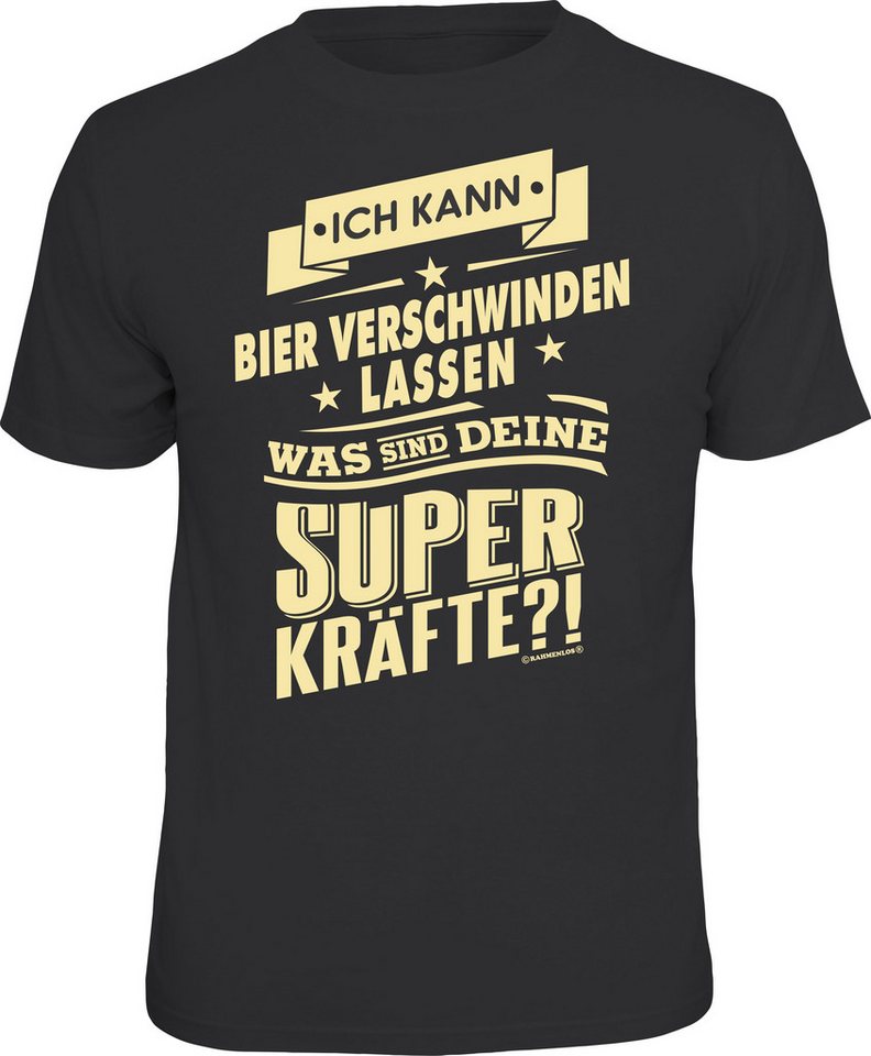 RAHMENLOS® T-Shirt Superkräfte? Ich kann Bier verschwinden lassen von RAHMENLOS®