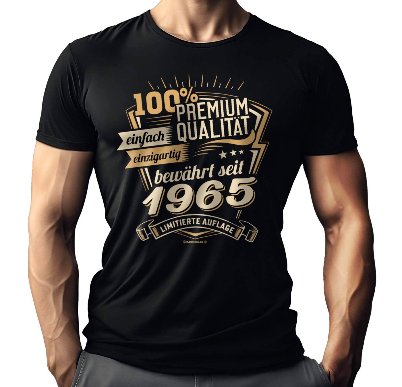 RAHMENLOS® T-Shirt als Geschenk zum 60. Geburtstag - Premium bewährt seit 1965 von RAHMENLOS®
