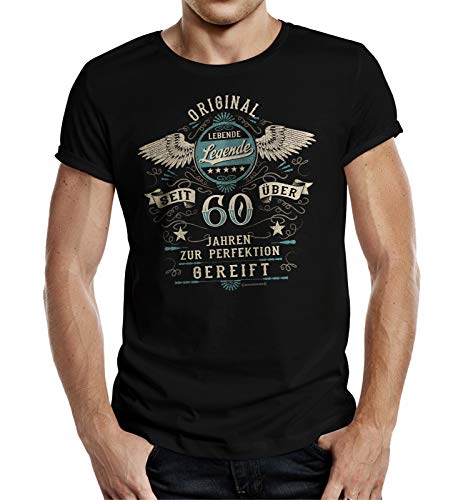 Herren Geschenk T-Shirt zum 60. Geburtstag - Lebende Legende 2XL schwarz von RAHMENLOS