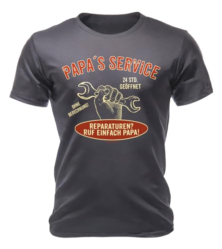 Herren T-Shirt für Väter: Papas Service, 24 Stunden geöffnet von RAHMENLOS