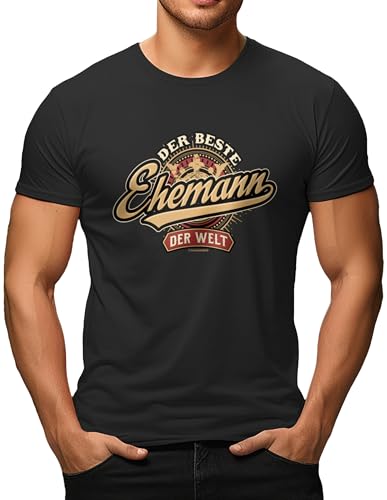 Herren T-Shirt zum Hochzeitstag oder Vatertag: Der Beste Ehemann der Welt von RAHMENLOS