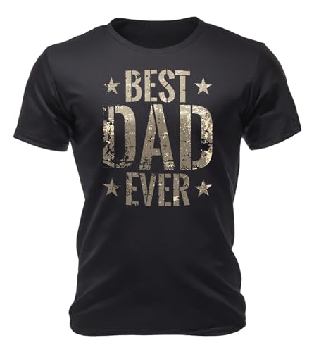 Herren T-Shirt zum Vatertag: Best Dad Ever im Camouflage Look von RAHMENLOS
