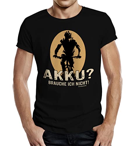 Männer Geschenk T-Shirt für Radfahrer - Akku? Brauche ich Nicht! L von RAHMENLOS