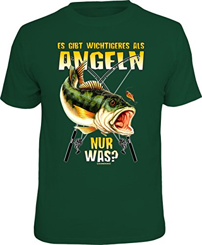 Männer Geschenk T-Shirt für Angler und Fischer: Es gibt Wichtigeres als Angeln, nur was? von RAHMENLOS