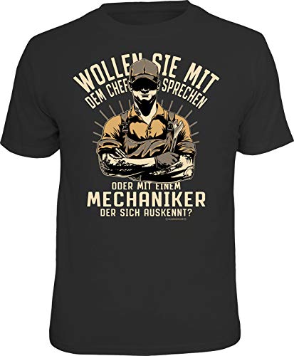 Männer Geschenk T-Shirt für Mechaniker oder Handwerker: Wollen Sie mit dem Chef sprechen… von RAHMENLOS