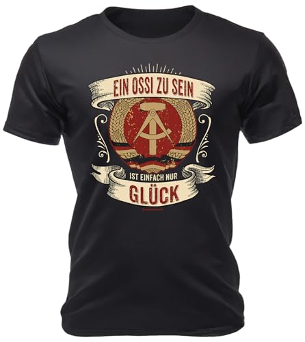 RAHMENLOS Original T-Shirt: EIN Ossi zu Sein, ist einfach nur Glück - Herren T-Shirt 100% Reine Baumwolle von RAHMENLOS